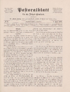 Pastoralblatt für die Diözese Ermland, 42.Jahrgang, 1. Juni 1910, Nr 6.