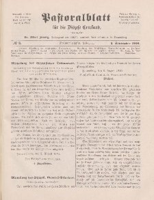 Pastoralblatt für die Diözese Ermland, 42.Jahrgang, 1. September 1910, Nr 9.