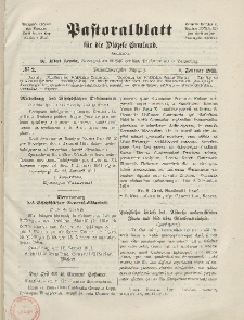 Pastoralblatt für die Diözese Ermland, 43.Jahrgang, 1. Februar 1911. Nr 2