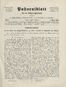 Pastoralblatt für die Diözese Ermland, 43.Jahrgang, 1. März 1911. Nr 3