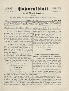 Pastoralblatt für die Diözese Ermland, 43.Jahrgang, 1. April 1911. Nr 4