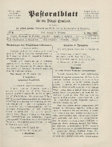 Pastoralblatt für die Diözese Ermland, 43.Jahrgang, 1. Mai 1911. Nr 5