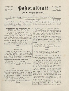 Pastoralblatt für die Diözese Ermland, 43.Jahrgang, 1. Juni 1911. Nr 6