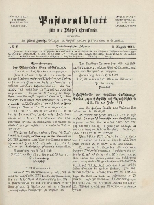 Pastoralblatt für die Diözese Ermland, 43.Jahrgang, 1. August 1911. Nr 8