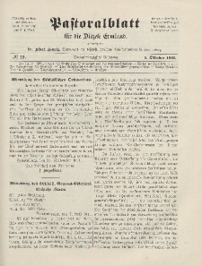 Pastoralblatt für die Diözese Ermland, 43.Jahrgang, 1. Oktober 1911. Nr 10