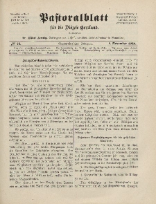 Pastoralblatt für die Diözese Ermland, 44.Jahrgang, 1. November 1912. Nr 11