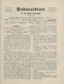 Pastoralblatt für die Diözese Ermland, 45.Jahrgang, 1. Januar 1913. Nr 1