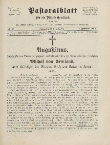 Pastoralblatt für die Diözese Ermland, 45.Jahrgang, 1. Februar 1913. Nr 2
