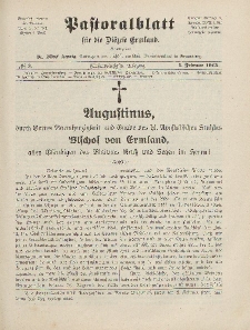 Pastoralblatt für die Diözese Ermland, 45.Jahrgang, 1. Februar 1913. Nr 2