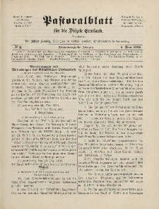 Pastoralblatt für die Diözese Ermland, 45.Jahrgang, 1. Juni 1913. Nr 6