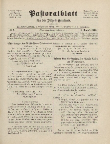 Pastoralblatt für die Diözese Ermland, 45.Jahrgang, 1. August 1913. Nr 8
