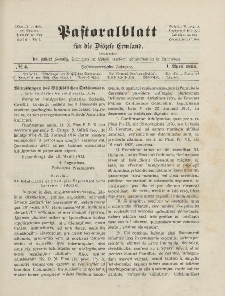 Pastoralblatt für die Diözese Ermland, 46.Jahrgang, 1. April 1914. Nr 4