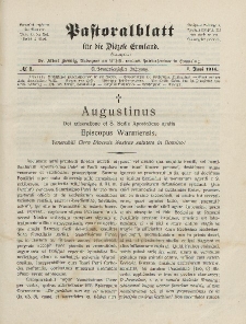 Pastoralblatt für die Diözese Ermland, 46.Jahrgang, 1. Juni 1914. Nr 6