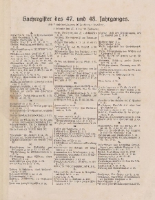 Pastoralblatt für die Diözese Ermland (Sachregister des 47 und 48 Jahrganges)