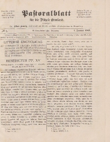 Pastoralblatt für die Diözese Ermland, 47.Jahrgang, 1. Januar 1915. Nr 1