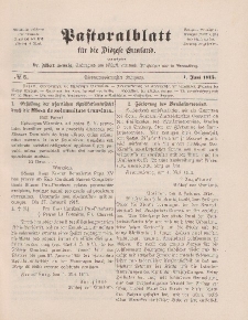 Pastoralblatt für die Diözese Ermland, 47.Jahrgang, 1. Juni 1915. Nr 6