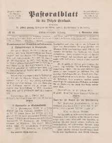 Pastoralblatt für die Diözese Ermland, 47.Jahrgang, 1. November 1915. Nr 11