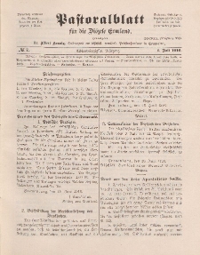 Pastoralblatt für die Diözese Ermland, 48.Jahrgang, 1. Juli 1916. Nr 7