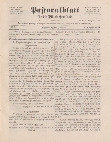 Pastoralblatt für die Diözese Ermland, 48.Jahrgang, 1. August 1916. Nr 8