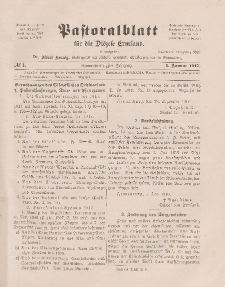Pastoralblatt für die Diözese Ermland, 49.Jahrgang, 1. Januar 1917. Nr 1