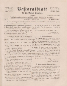 Pastoralblatt für die Diözese Ermland, 49.Jahrgang, 1. Januar 1917. Nr 1