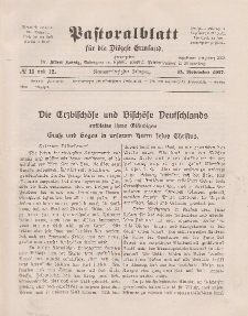 Pastoralblatt für die Diözese Ermland, 49.Jahrgang, 15. Oktober 1917. Nr 11 und 12