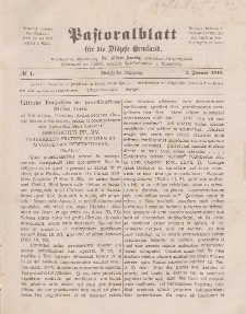 Pastoralblatt für die Diözese Ermland, 50.Jahrgang, 1. Januar 1918. Nr 1