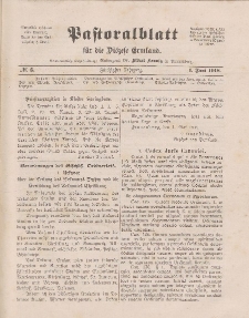Pastoralblatt für die Diözese Ermland, 50.Jahrgang, 1. Juni 1918. Nr 6