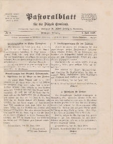 Pastoralblatt für die Diözese Ermland, 50.Jahrgang, 1. Juli 1918. Nr 7