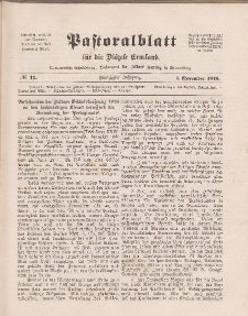 Pastoralblatt für die Diözese Ermland, 50.Jahrgang, 1. November 1918. Nr 11
