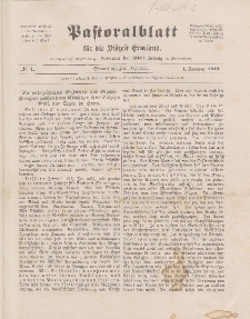 Pastoralblatt für die Diözese Ermland, 51.Jahrgang, 1. Januar 1919. Nr 1