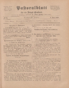 Pastoralblatt für die Diözese Ermland, 51.Jahrgang, 1. Juni 1919. Nr 6
