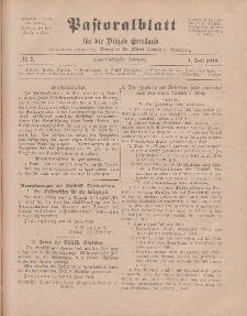 Pastoralblatt für die Diözese Ermland, 51.Jahrgang, 1. Juli 1919. Nr 7