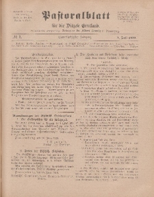Pastoralblatt für die Diözese Ermland, 51.Jahrgang, 1. Juli 1919. Nr 7