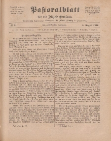 Pastoralblatt für die Diözese Ermland, 51.Jahrgang, 1. August 1919. Nr 8