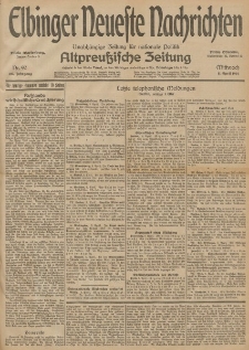 Elbinger Neueste Nachrichten, Nr. 97 Mittwoch 8 April 1914 66. Jahrgang