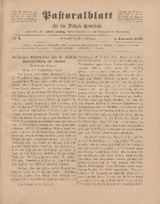 Pastoralblatt für die Diözese Ermland, 52.Jahrgang, 1. September 1920. Nr 9