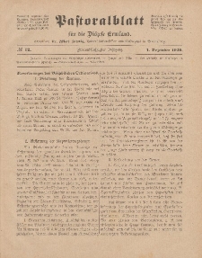 Pastoralblatt für die Diözese Ermland, 52.Jahrgang, 1. Dezember 1920. Nr 12