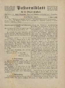Pastoralblatt für die Diözese Ermland, 53.Jahrgang, 1. April 1921, Nr 4.