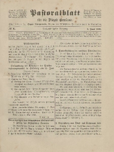Pastoralblatt für die Diözese Ermland, 53.Jahrgang, 1. Juni 1921, Nr 6.