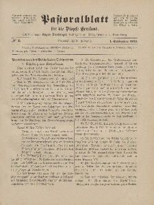 Pastoralblatt für die Diözese Ermland, 53.Jahrgang, 1. September 1921, Nr 9.