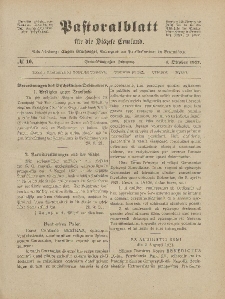 Pastoralblatt für die Diözese Ermland, 53.Jahrgang, 1. Oktober 1921, Nr 10.