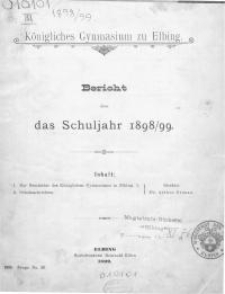 Bericht über das Schuljahr 1898/99