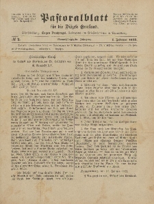 Pastoralblatt für die Diözese Ermland, 54.Jahrgang, 1. Februar 1922, Nr 2.