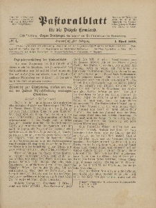 Pastoralblatt für die Diözese Ermland, 54.Jahrgang, 1. April 1922, Nr 4.