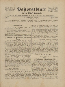 Pastoralblatt für die Diözese Ermland, 54.Jahrgang, 1. Juli 1922, Nr 7.