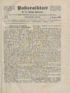 Pastoralblatt für die Diözese Ermland, 55.Jahrgang, 1. Januar 1923, Nr 1.
