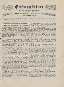 Pastoralblatt für die Diözese Ermland, 55.Jahrgang, 1. April 1923, Nr 4.