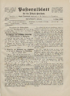 Pastoralblatt für die Diözese Ermland, 55.Jahrgang, 1. Juni 1923, Nr 6.