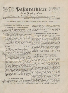Pastoralblatt für die Diözese Ermland, 55.Jahrgang, 1. September 1923, Nr 9.